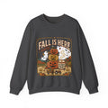 Fall Is Here Cat & Pumpkin Crewneck Sweatshirt