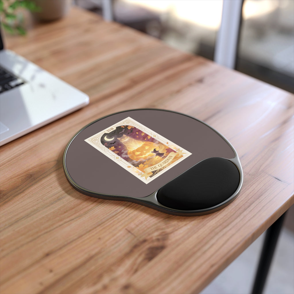 Hollow Watch — Guardian Pumpkin Cat Desk Pad with Wrist Rest