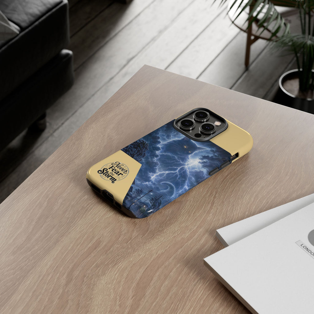 Never Fear the Storm — Lightning Cat iPhone Case
