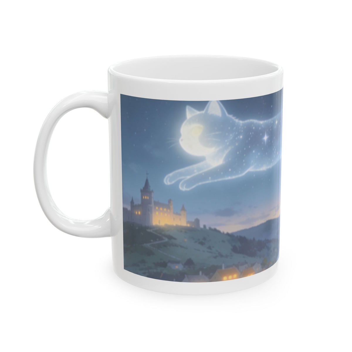 The Watcher in the Stars — Celestial Cat Ceramic Mug, 11 or 15 oz