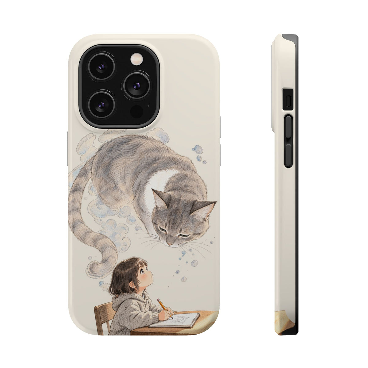 Guarded Dreams — Child & Cat MagSafe Phone Case