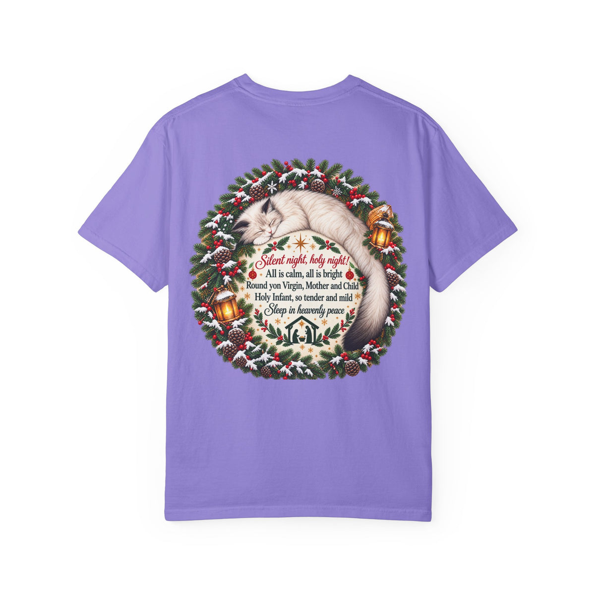 Silent Night Carol — Christmas Cat T-Shirt