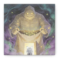 Nothing Gets Past Him — Halloween Night Guardian Canvas, Monster & Cat Doorway Art