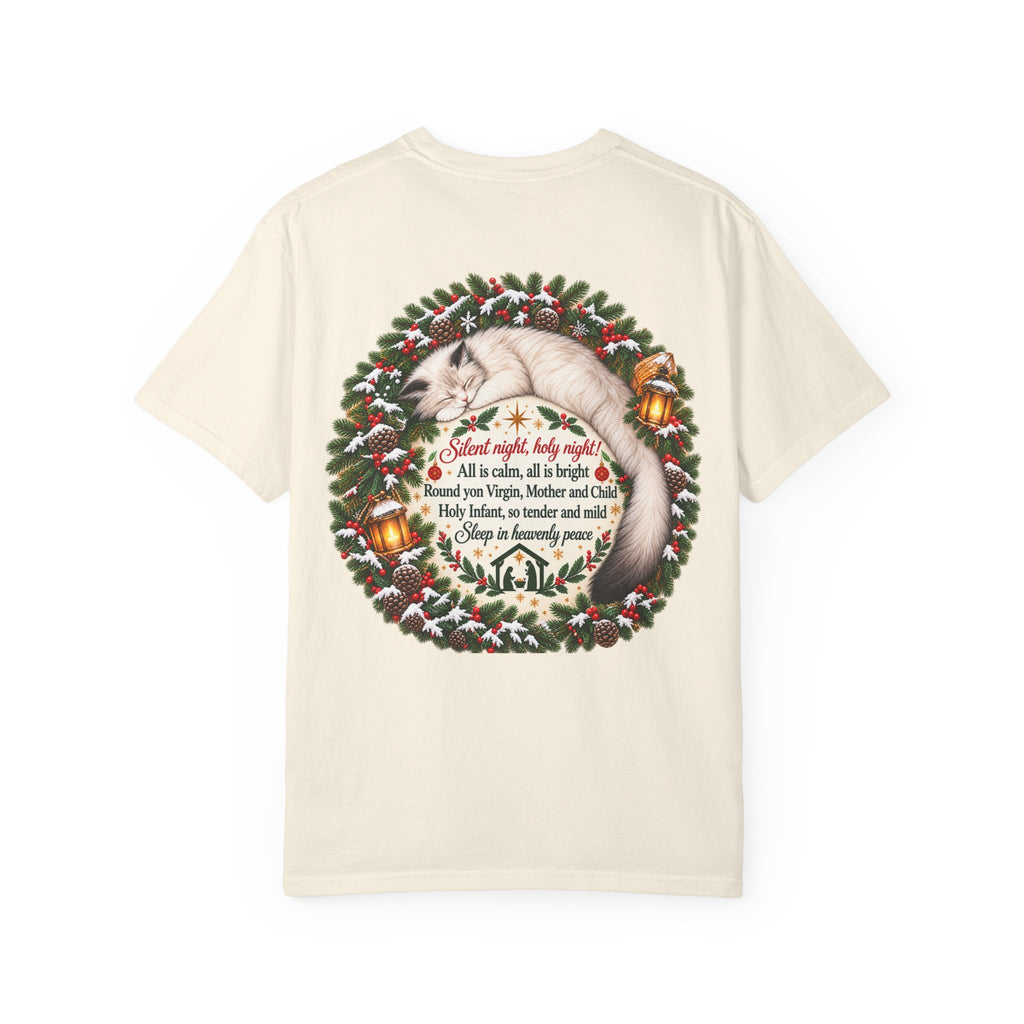 Silent Night Carol — Christmas Cat T-Shirt