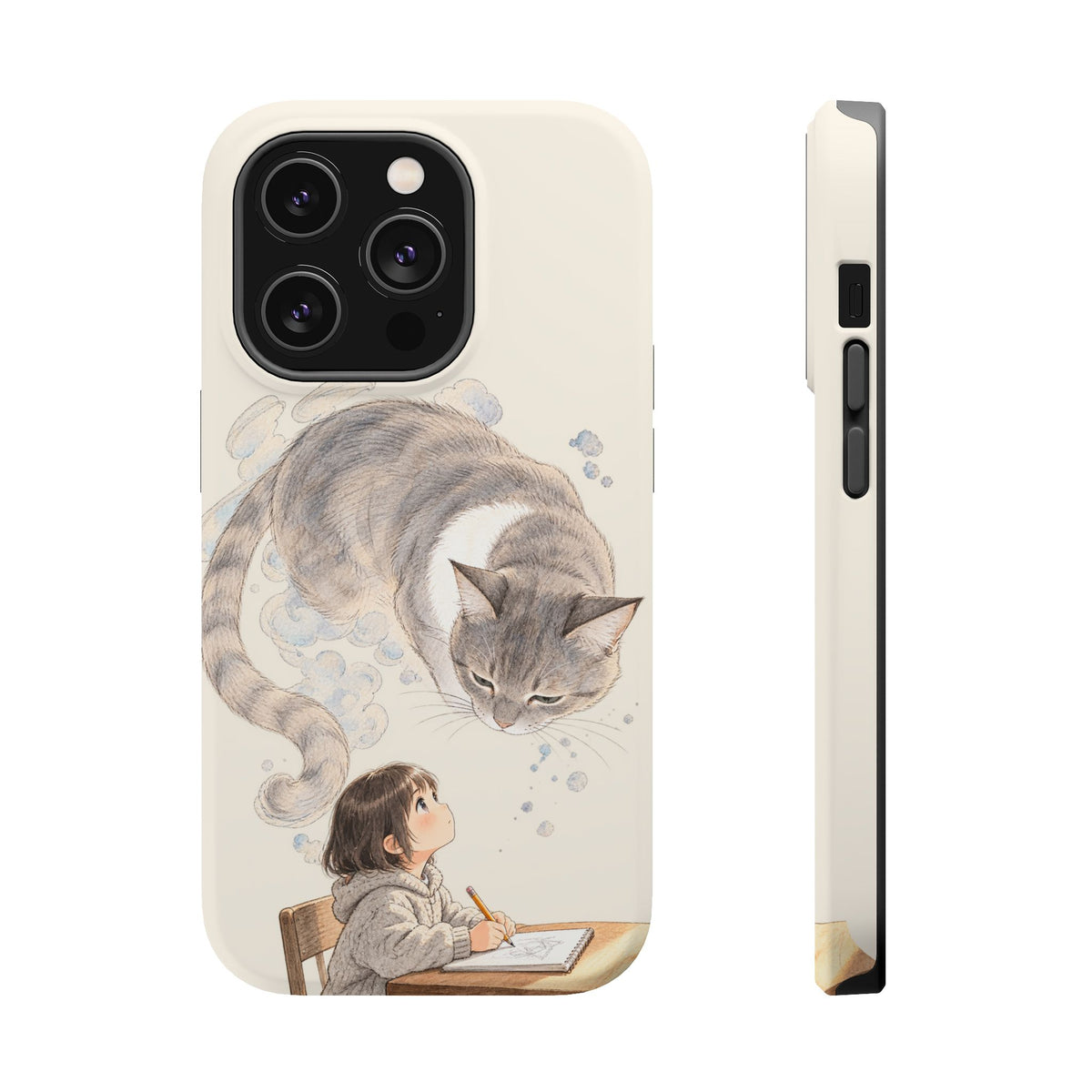 Guarded Dreams — Child & Cat MagSafe Phone Case