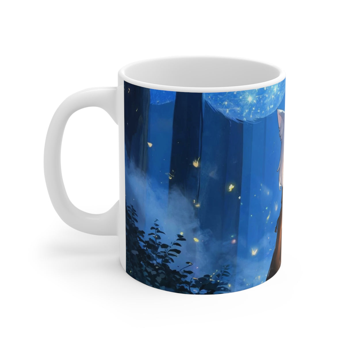 Starlight Sentinel — Starlight Guardian Cat Ceramic Mug, 11 oz