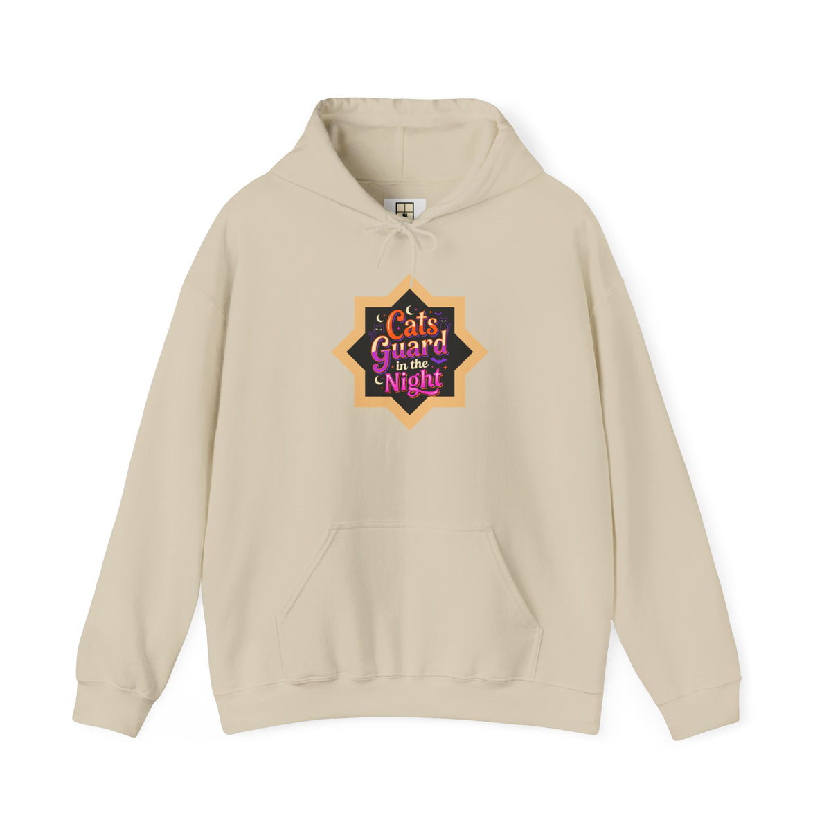 Guarded in Glass — Stained-Glass Guardian Cat Hoodie