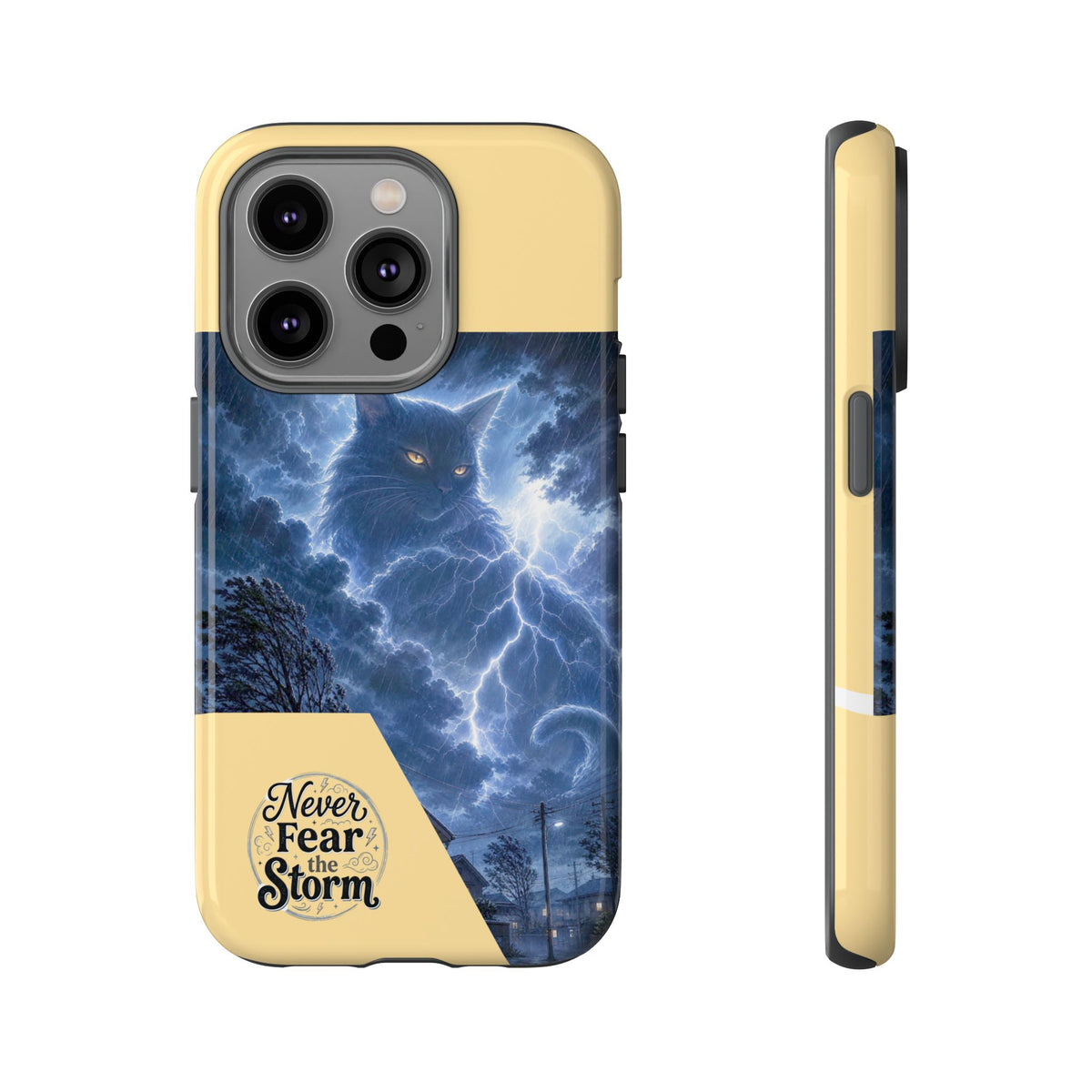 Never Fear the Storm — Lightning Cat iPhone Case