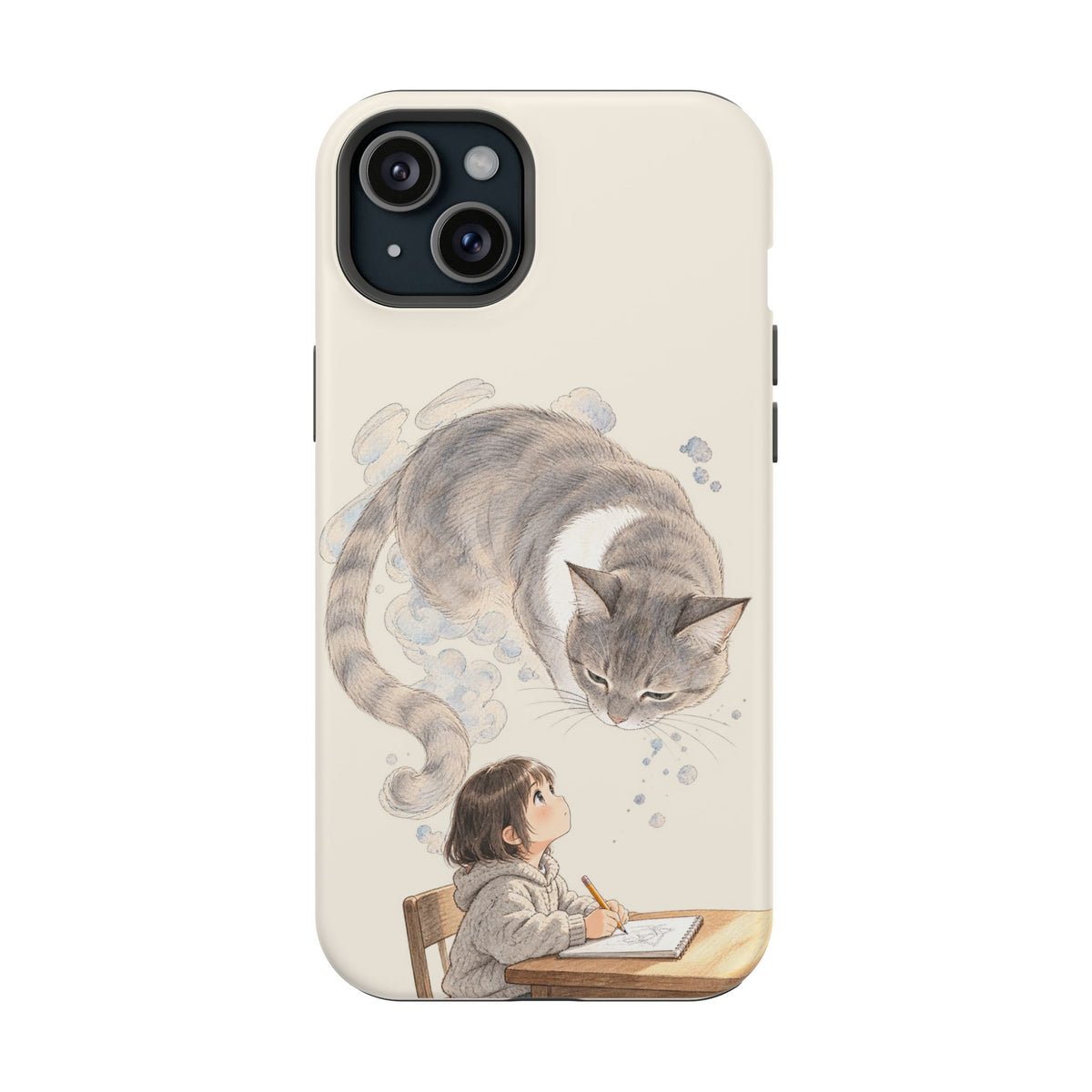 Guarded Dreams — Child & Cat MagSafe Phone Case