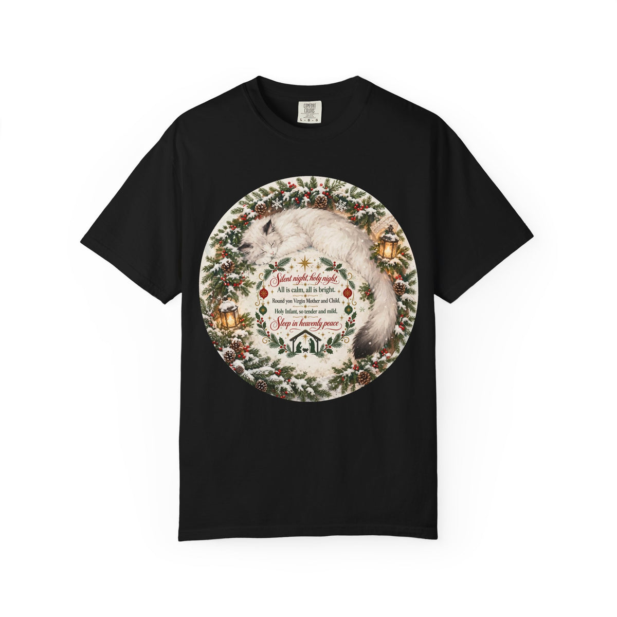 Silent Night Carol — Christmas Cat Tee (All I Want for Christmas Is You)