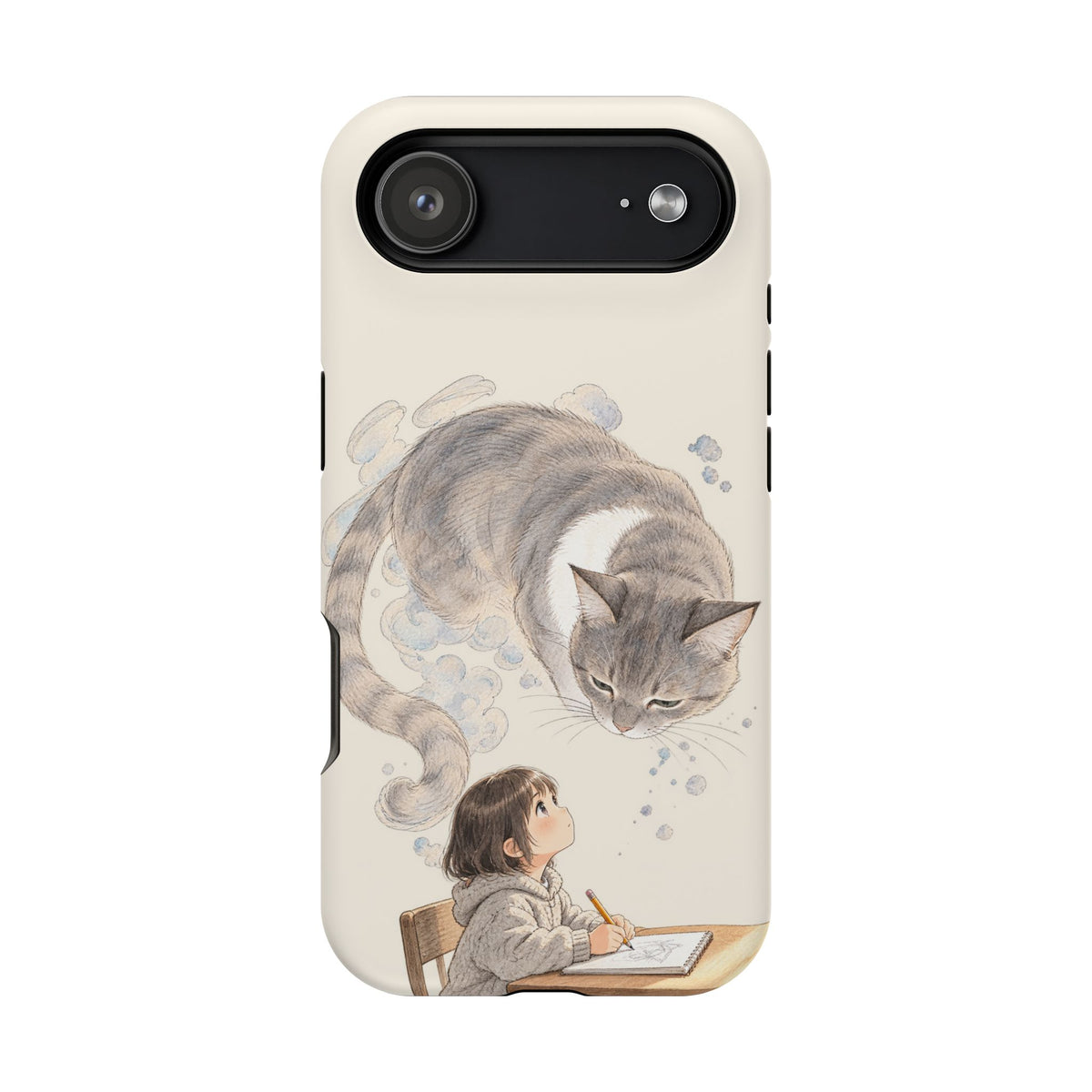 Guarded Dreams — Child & Cat MagSafe Phone Case