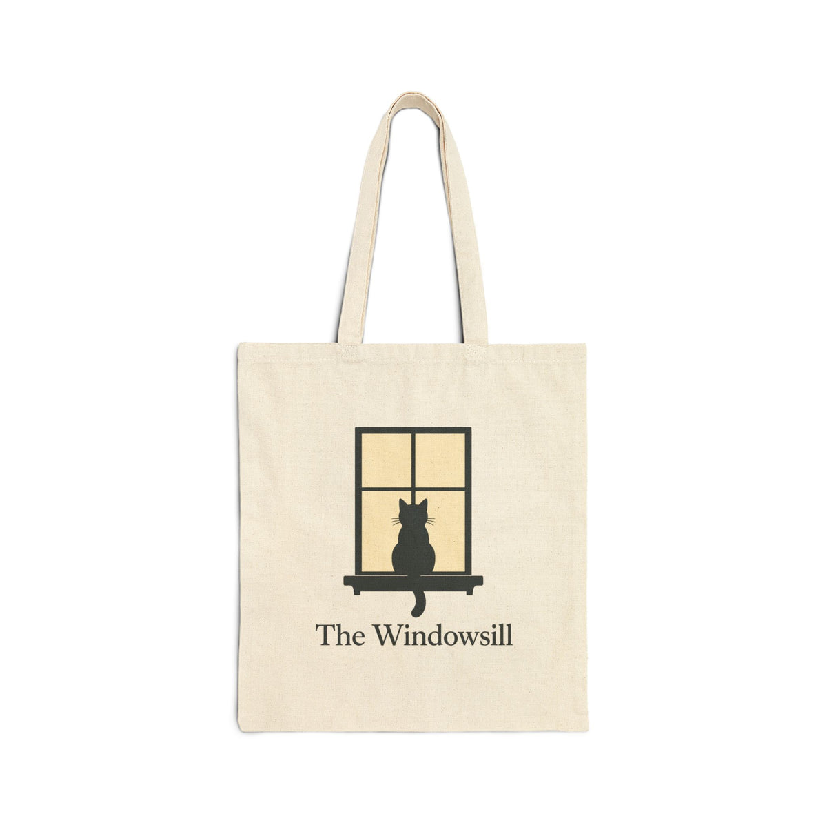 Home from the Windowsill — Cat Canvas Tote Bag, Natural or Black