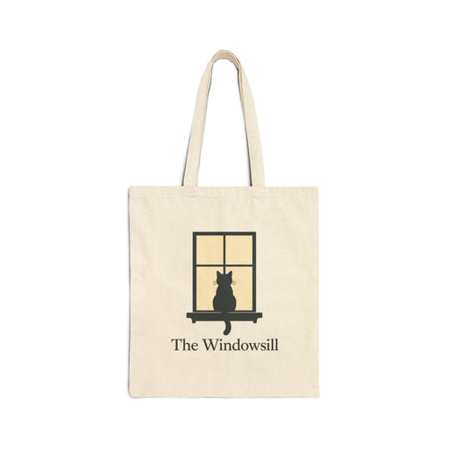 Home from the Windowsill — Cat Canvas Tote Bag, Natural or Black