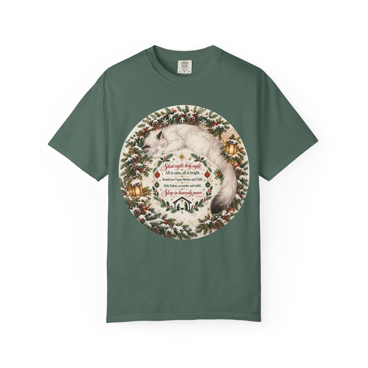 Silent Night Carol — Christmas Cat Tee (All I Want for Christmas Is You)