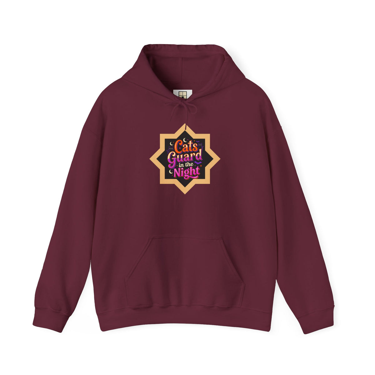 Guarded in Glass — Stained-Glass Guardian Cat Hoodie