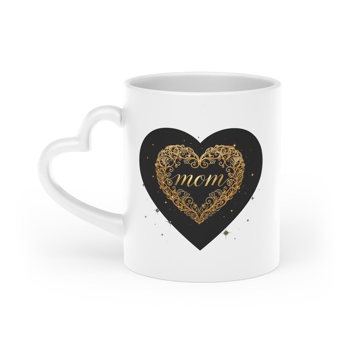 Heart of Gold — Elegant Foil Heart Ceramic Mug