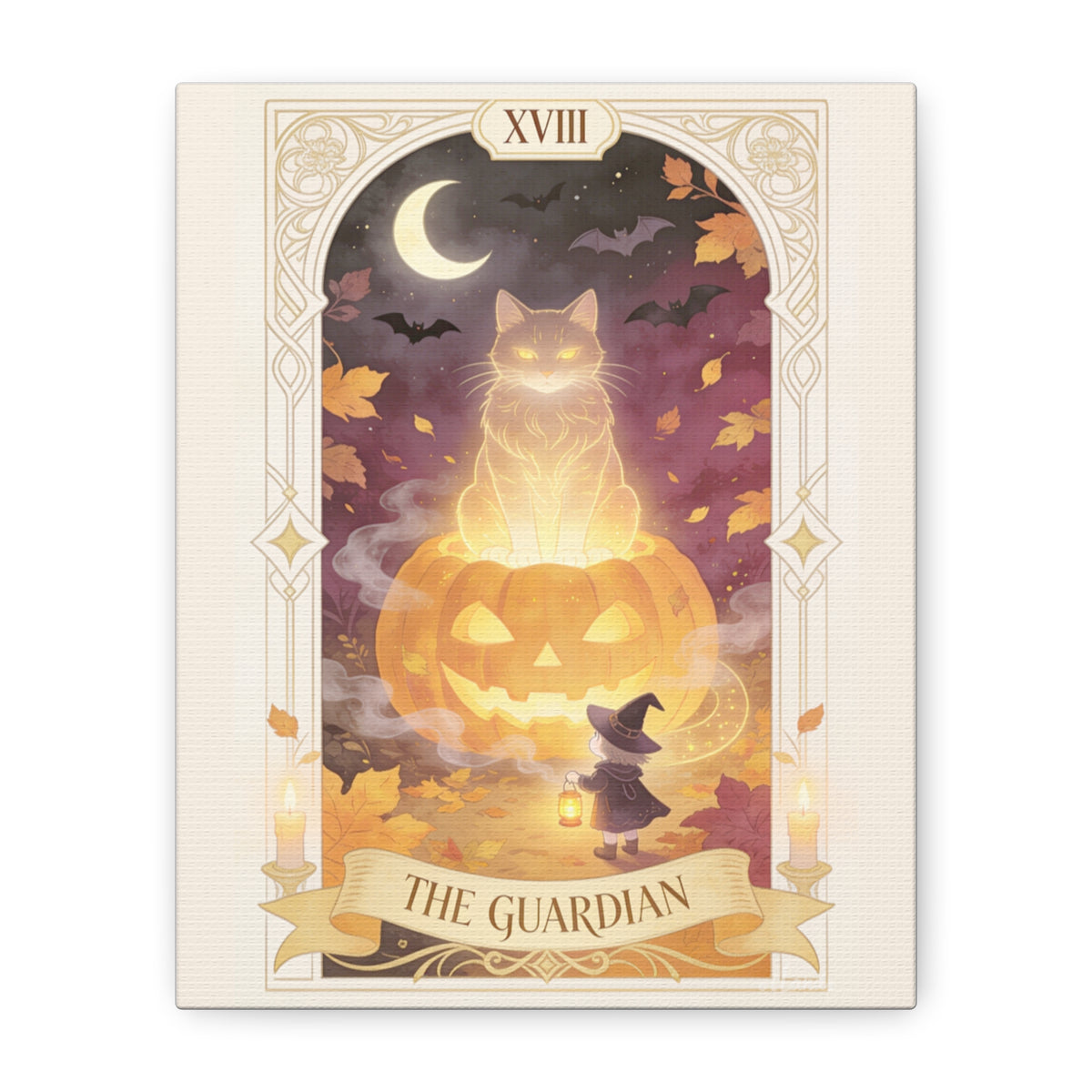 The Pumpkin Oracle — Guardian Tarot Halloween Canvas Wall Art
