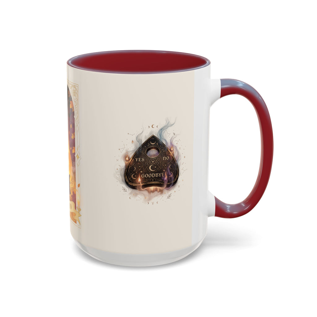 Card XVIII Draws Close — Guardian Tarot Cat & Pumpkin Accent Mug, 11 or 15 oz