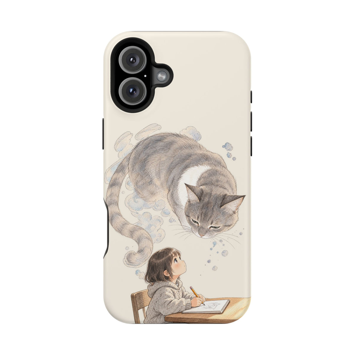 Guarded Dreams — Child & Cat MagSafe Phone Case
