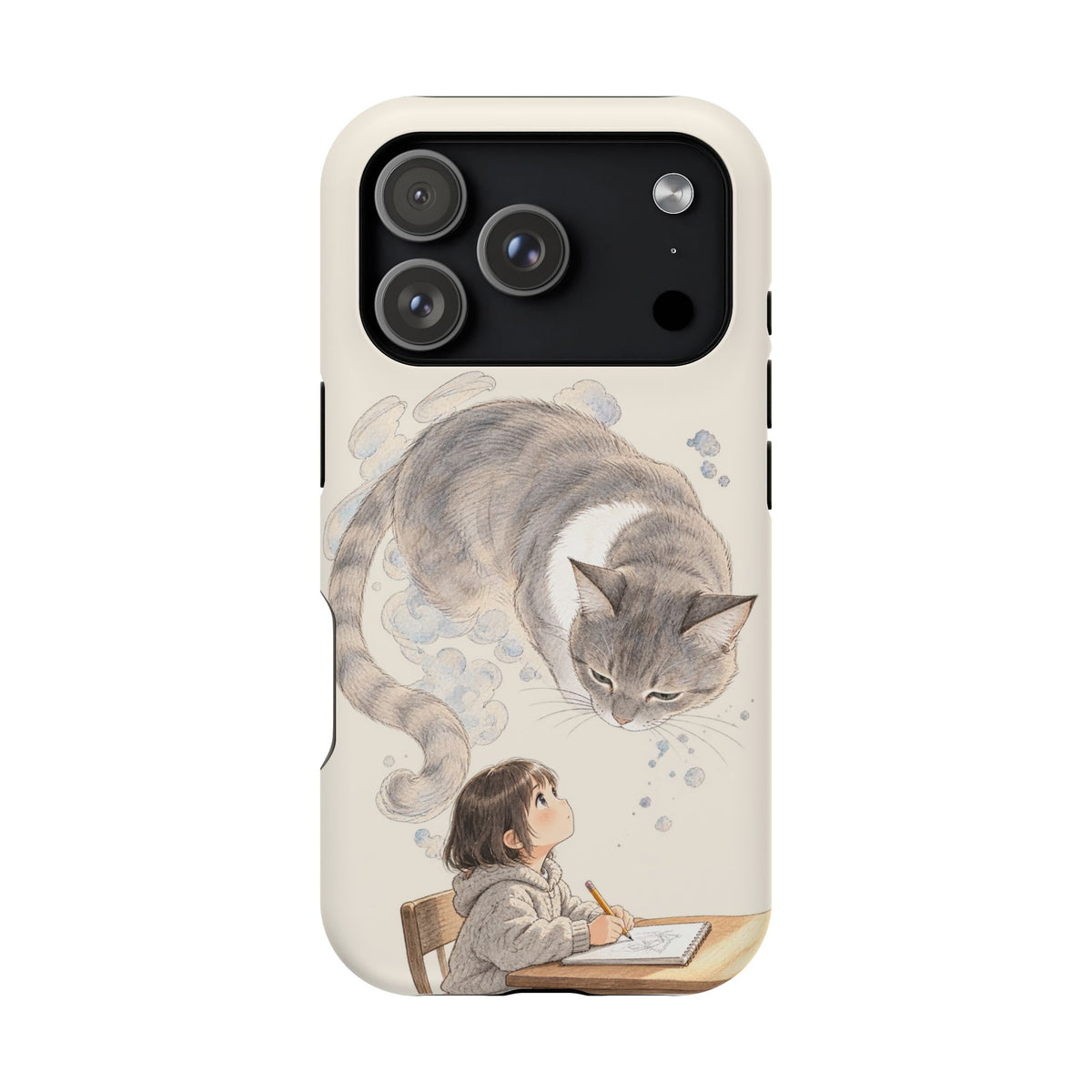 Guarded Dreams — Child & Cat MagSafe Phone Case
