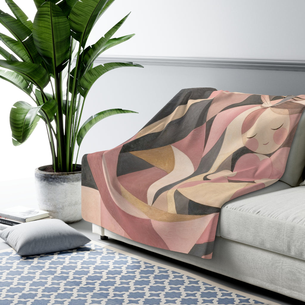 The Softest Watch — Guardian Cat & Child Sherpa Throw Blanket