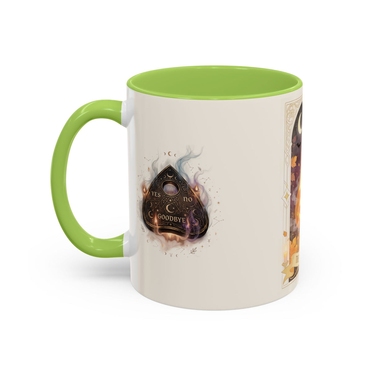 Card XVIII Draws Close — Guardian Tarot Cat & Pumpkin Accent Mug, 11 or 15 oz