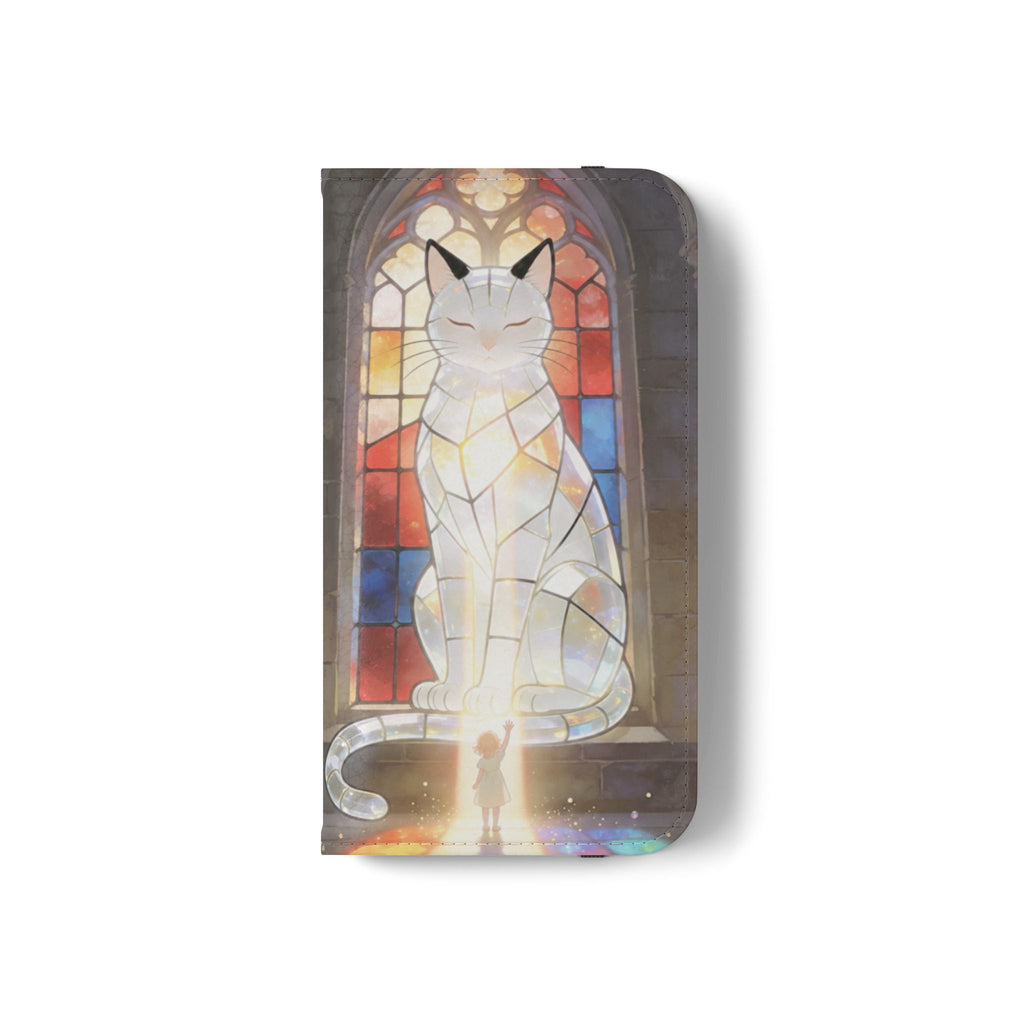 Purrfectly Guarded — Stained Glass Cat I Am Purrfect Flip Phone Case