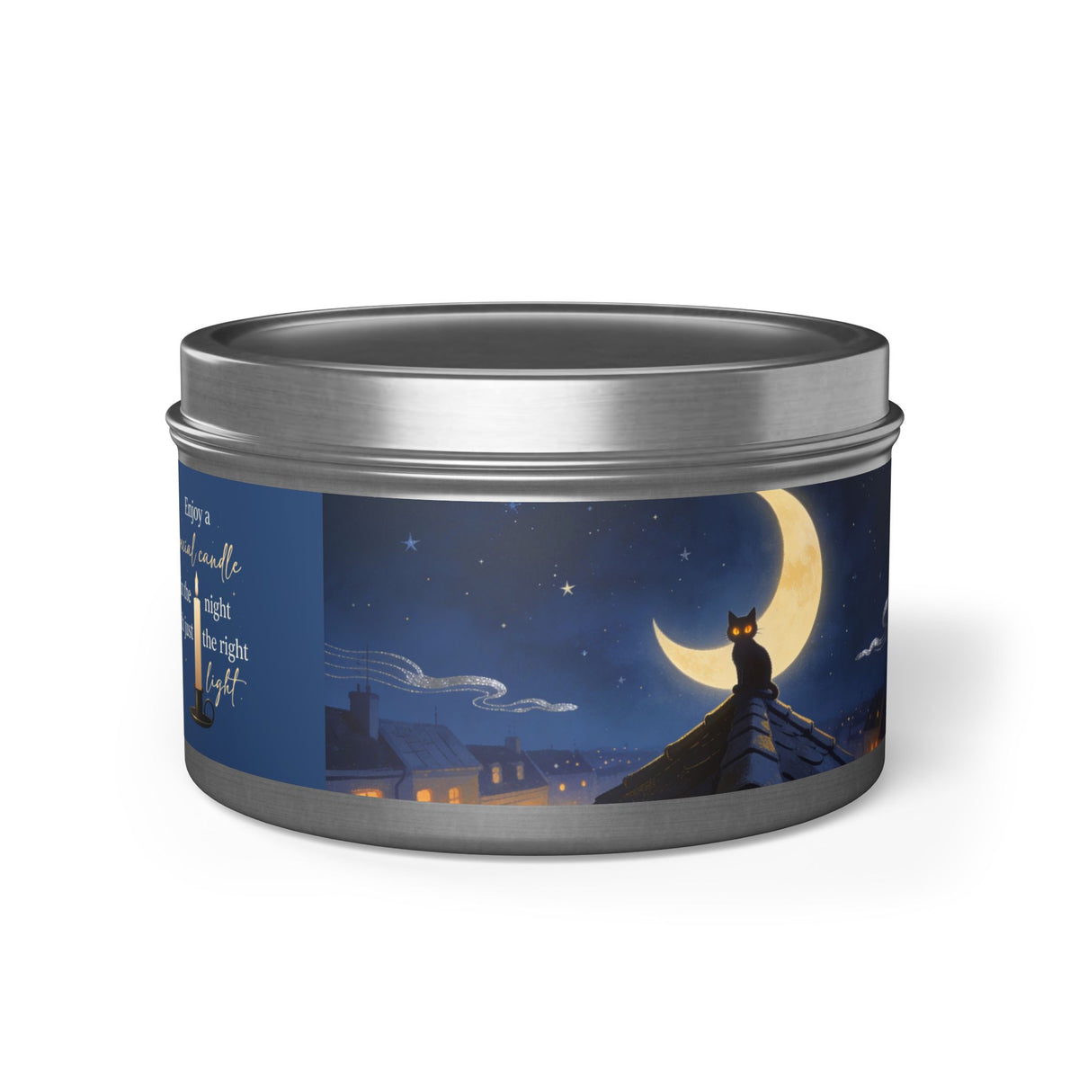 The Window Watcher — Moonlit Cat Tin Candle