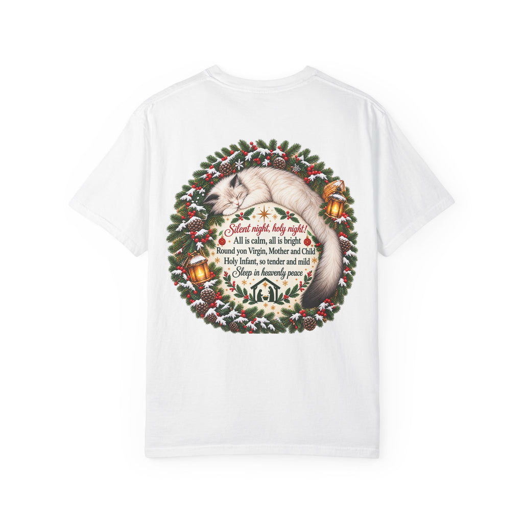 Silent Night Carol — Christmas Cat T-Shirt