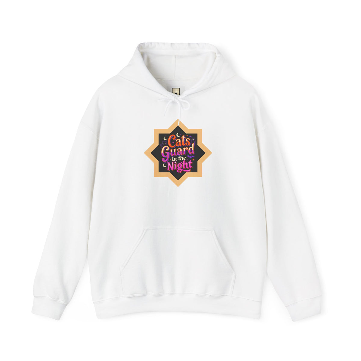 Guarded in Glass — Stained-Glass Guardian Cat Hoodie