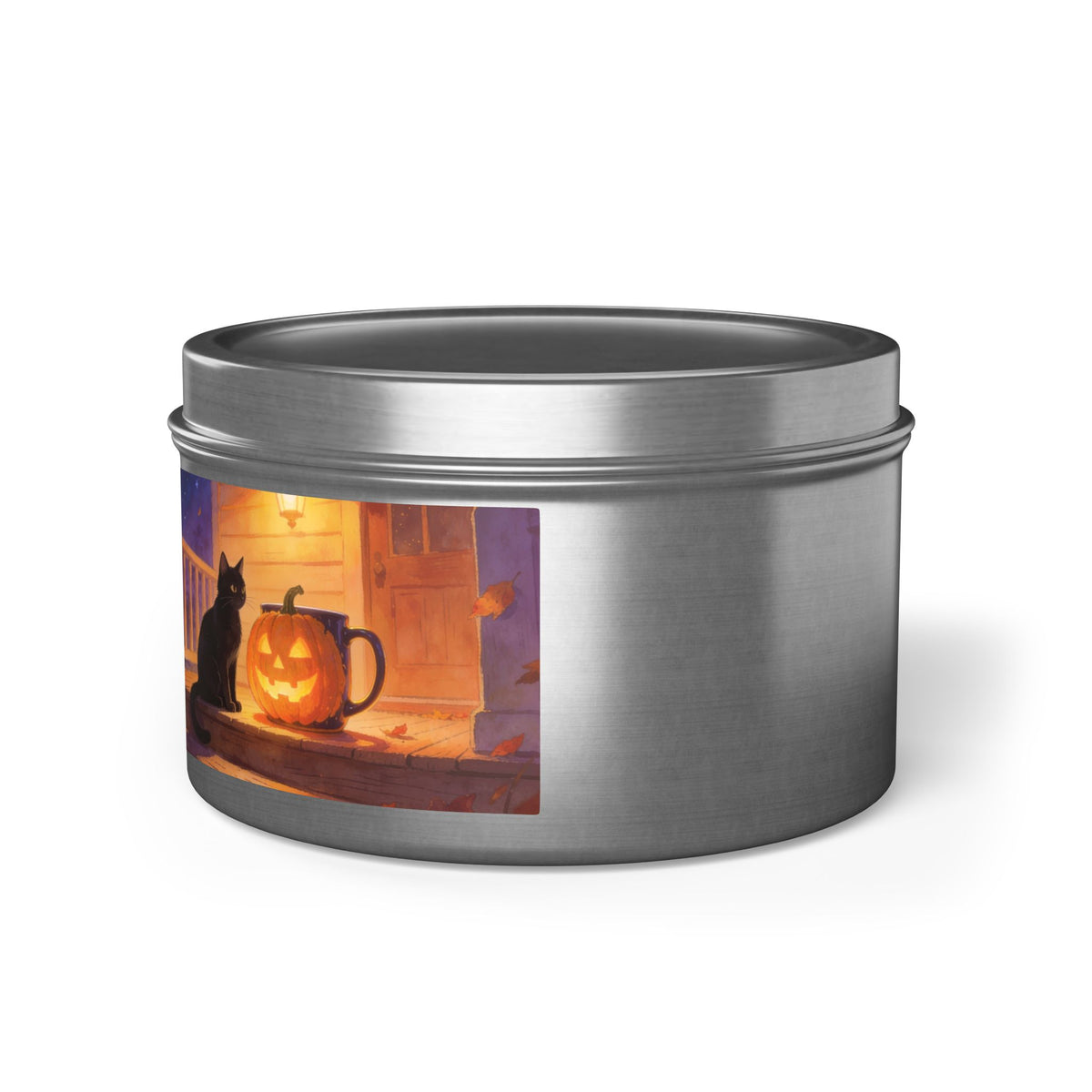 Sweet Smoke and Candlelight — Halloween Cat Pumpkin Tin Candle