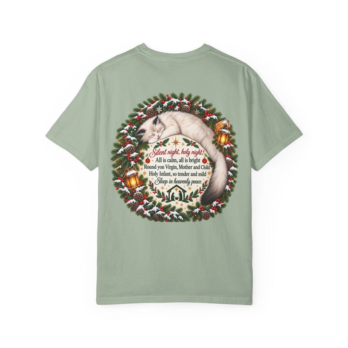 Silent Night Carol — Christmas Cat T-Shirt