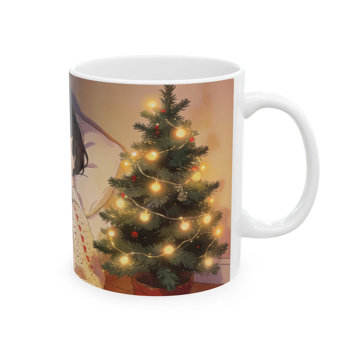 He Waits by the Tree — Christmas Eve Cookies & Milk Mug, 11 & 15 oz