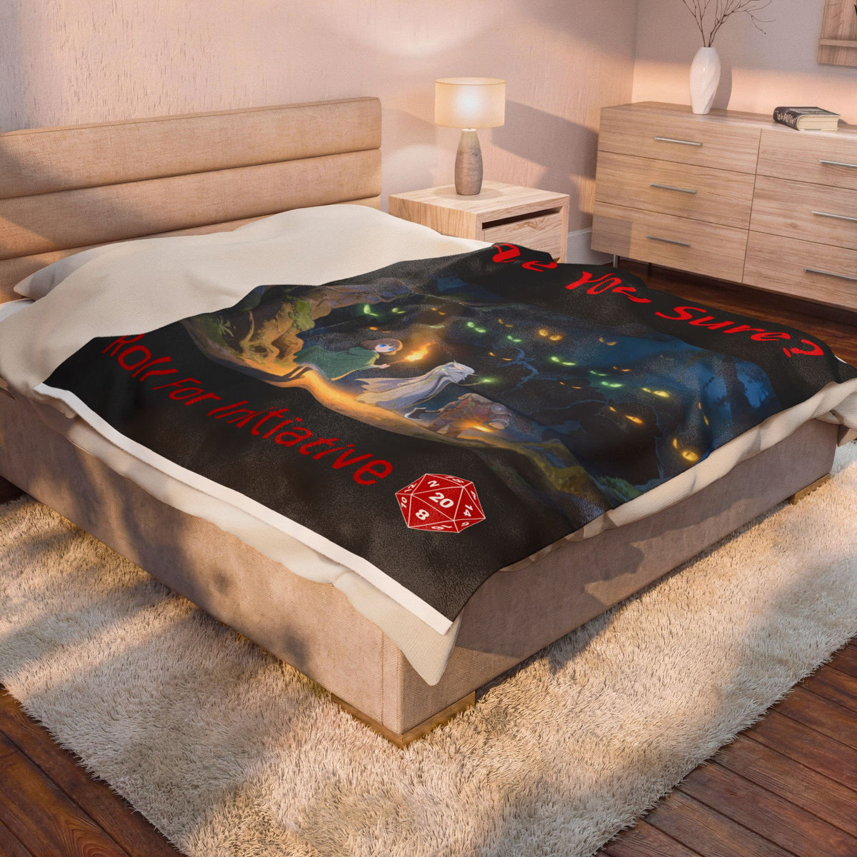 One More Roll — Fantasy Game Night Plush Throw Blanket