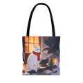 Cozy Christmas Cat Winter Scene - Tote Bag