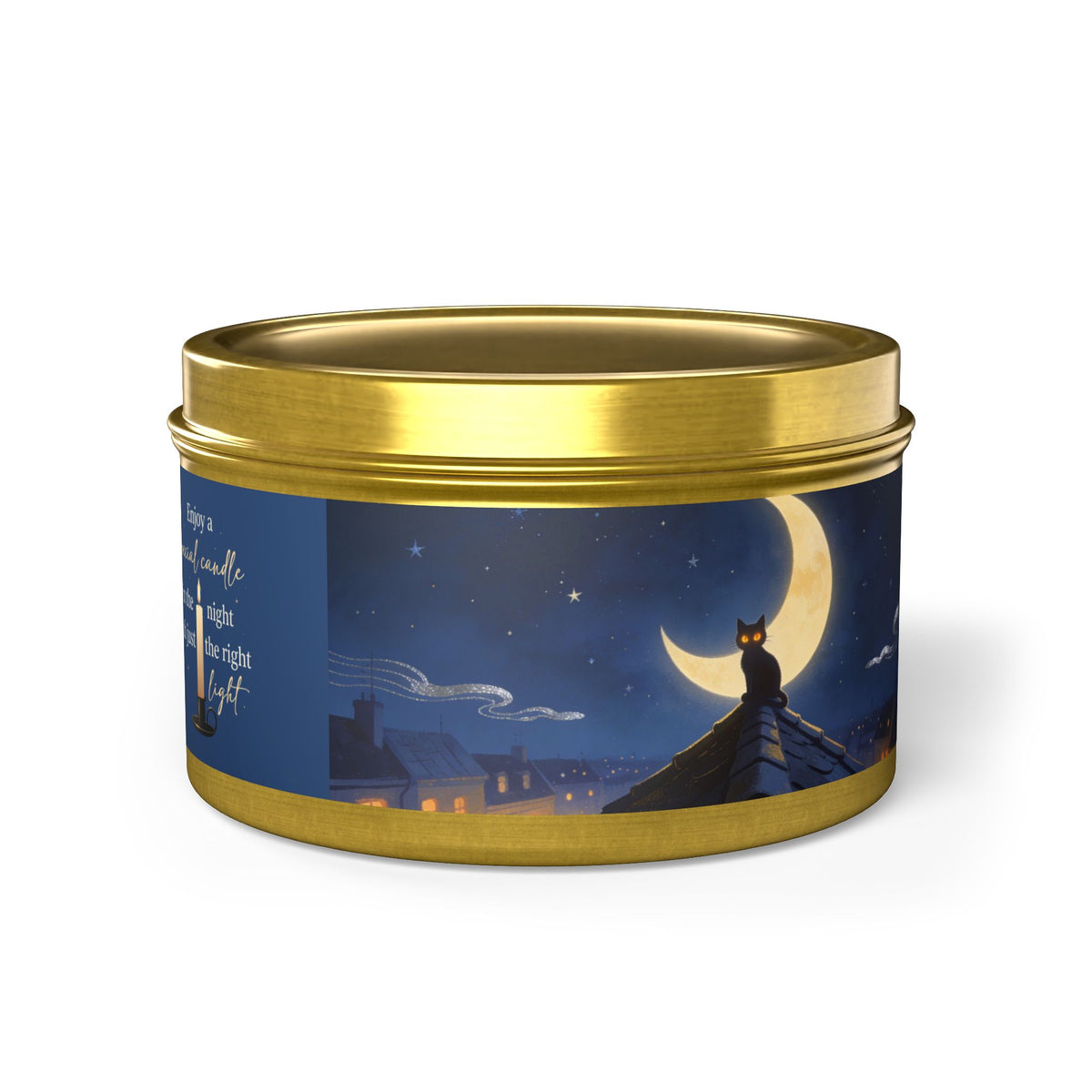 The Window Watcher — Moonlit Cat Tin Candle