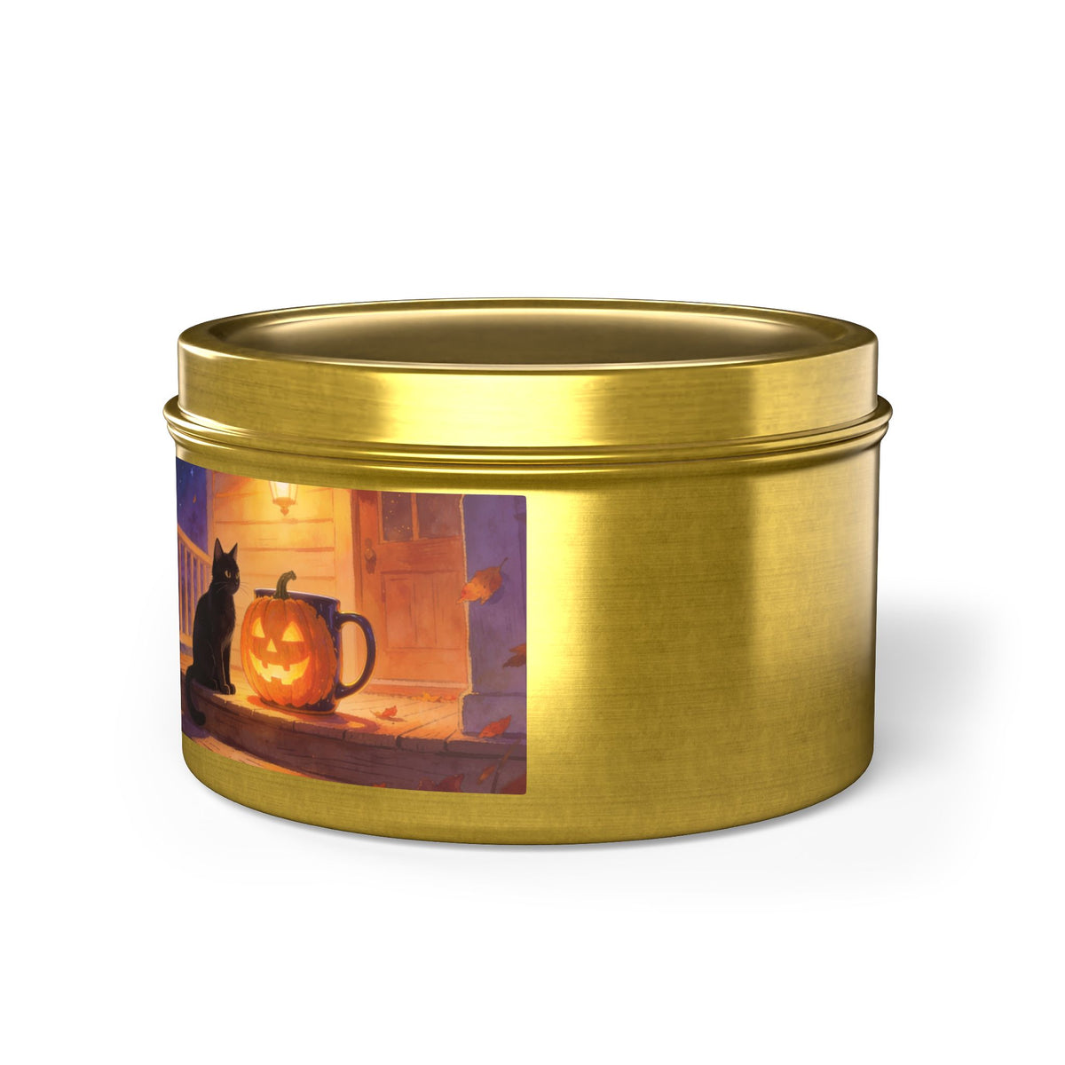 Sweet Smoke and Candlelight — Halloween Cat Pumpkin Tin Candle