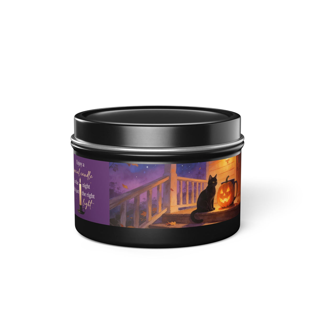 Sweet Smoke and Candlelight — Halloween Cat Pumpkin Tin Candle