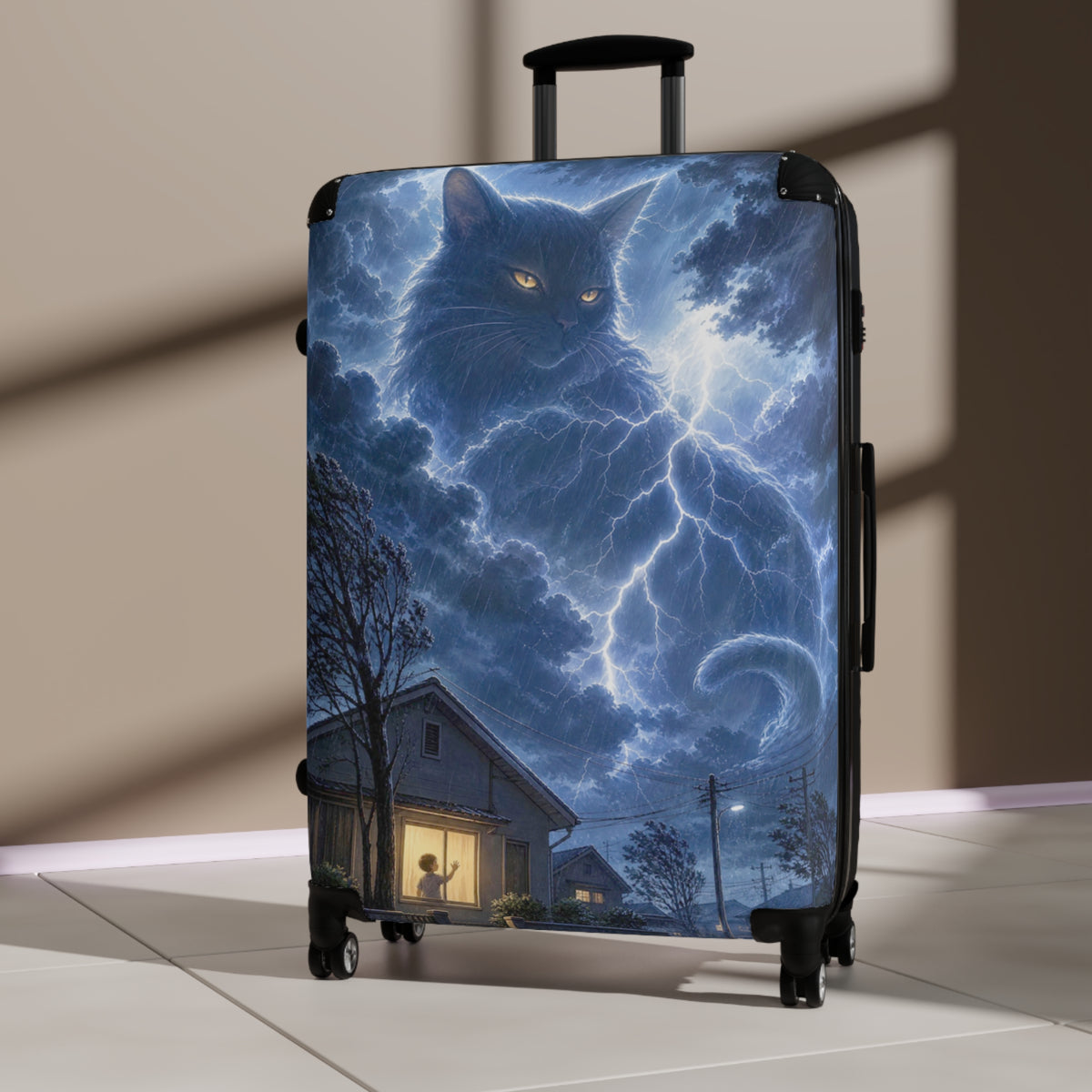 Storm Watcher on the Go — Lightning Cat Suitcase, S M L