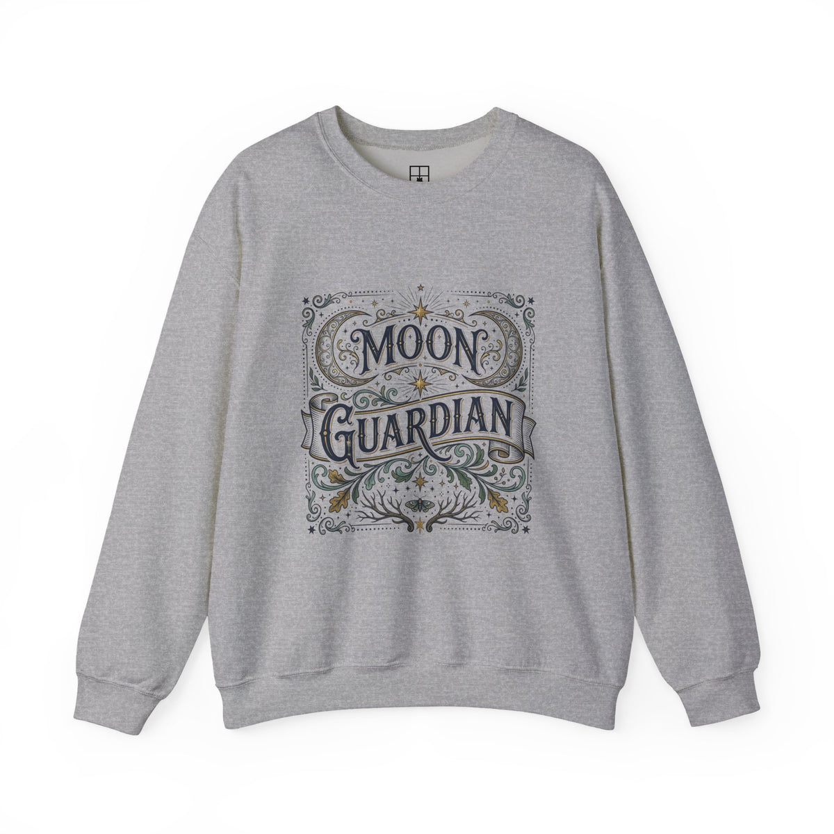 The Moon Keeps Watch — Moon Guardian Celestial Crewneck Sweatshirt