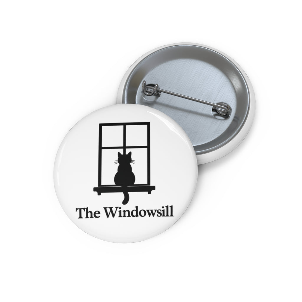 The Windowsill Cat — Pin Button, Window Art