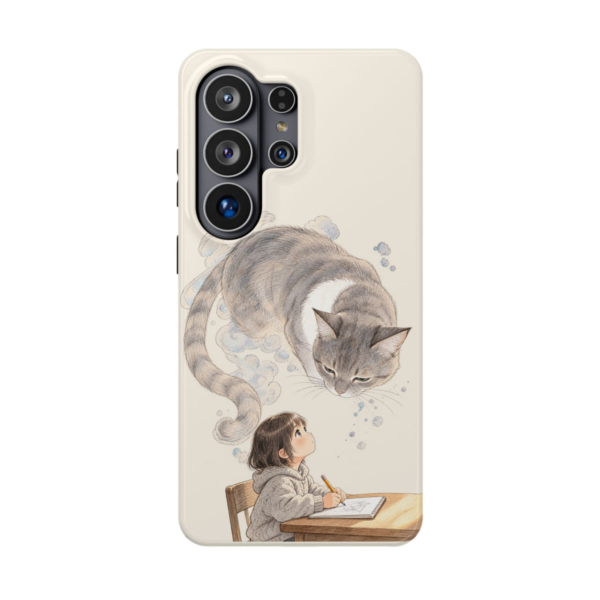 Guarded Dreams — Child & Cat MagSafe Phone Case