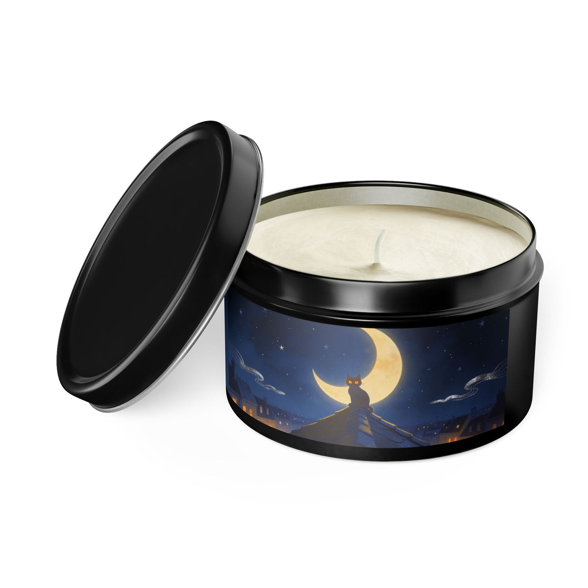 The Window Watcher — Moonlit Cat Tin Candle