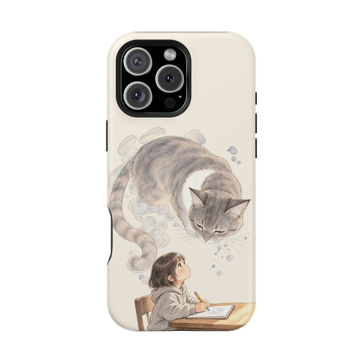 Guarded Dreams — Child & Cat MagSafe Phone Case
