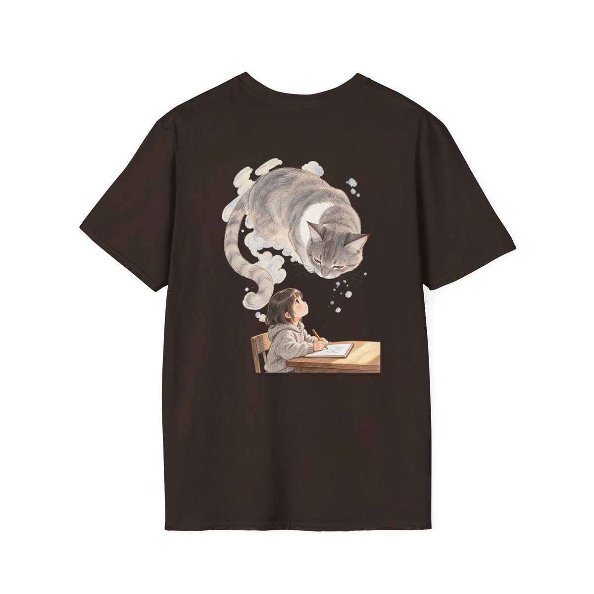 Guarded Dreams — Child & Guardian Cat Graphic T-Shirt