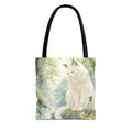By the Stream, She Watches — Guardian Cat & Child Tote Bag