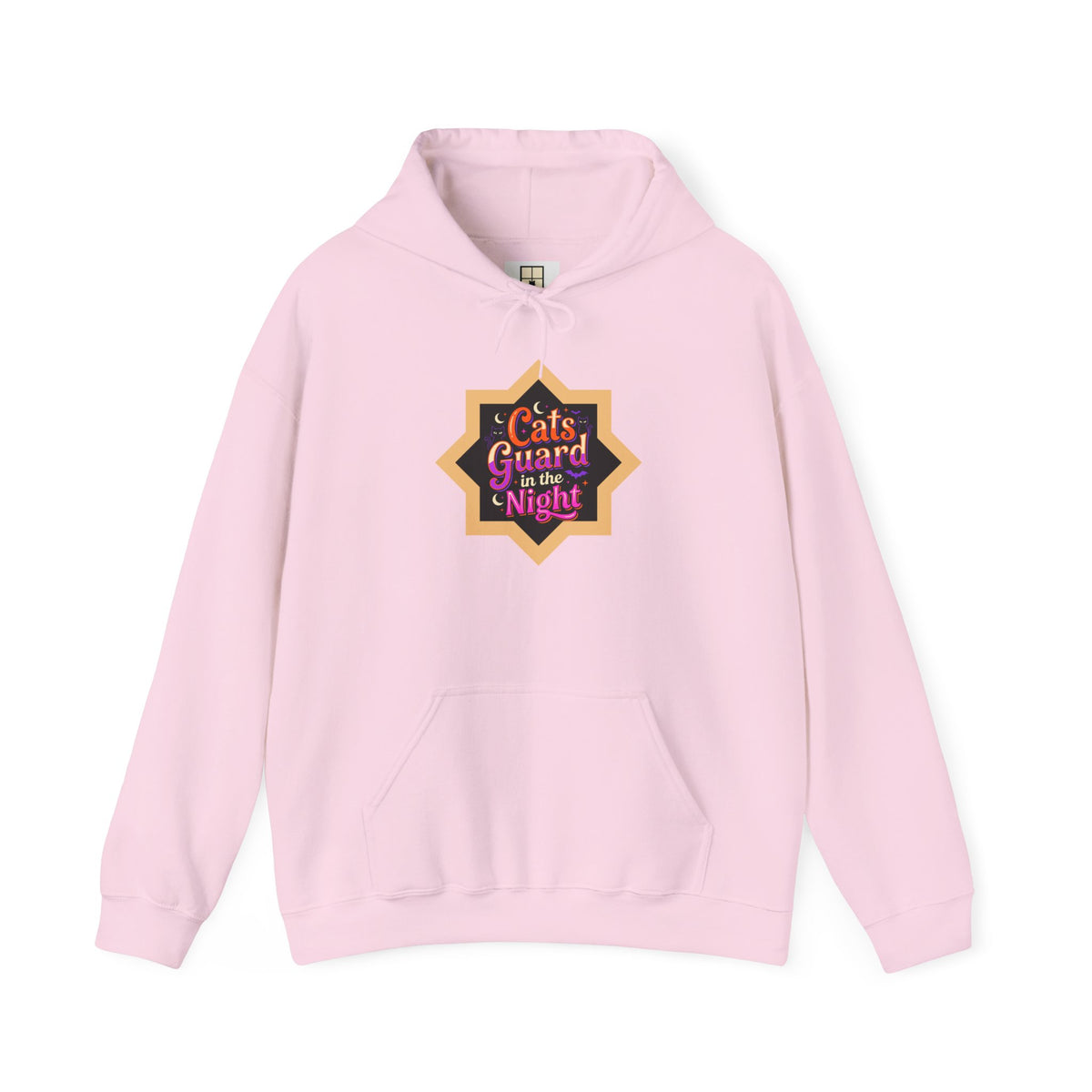 Guarded in Glass — Stained-Glass Guardian Cat Hoodie