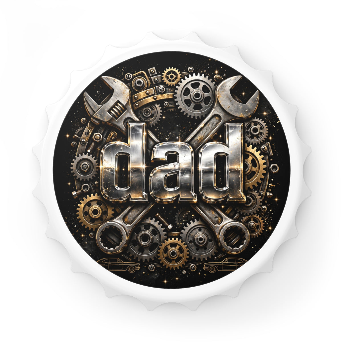 Hands That Never Quit — Dad Mechanic Bottle Opener