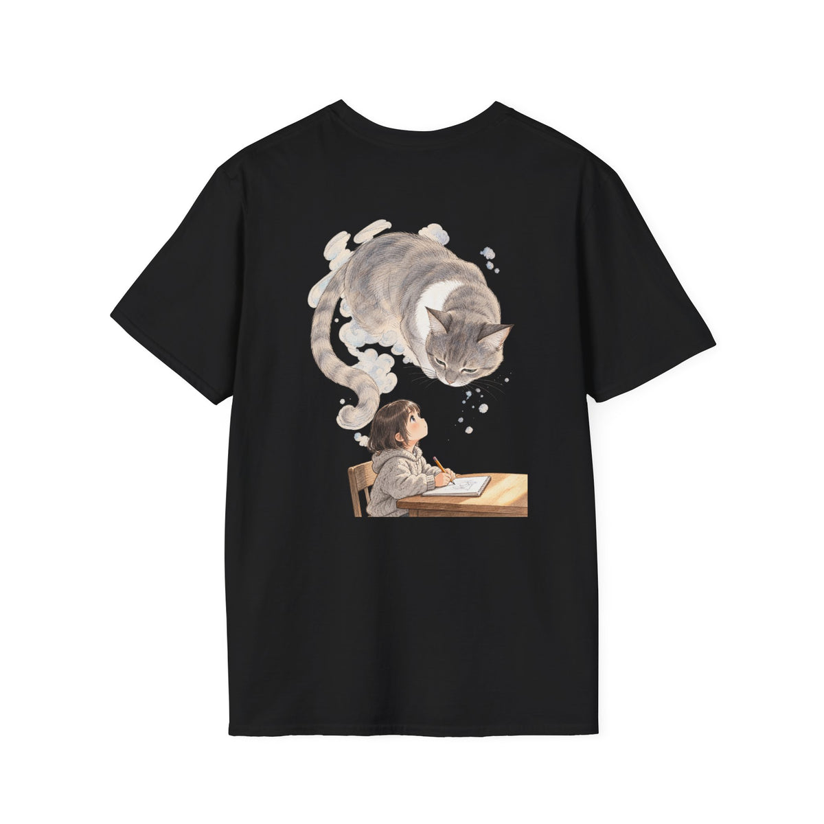 Guarded Dreams — Child & Guardian Cat Graphic T-Shirt