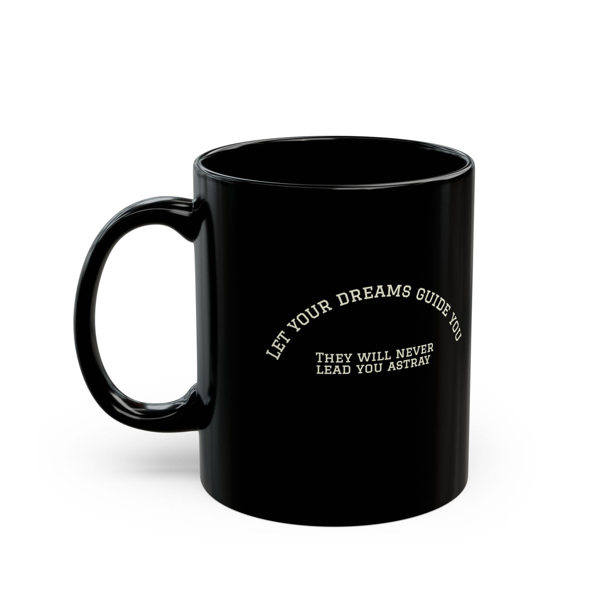 Guarded Dreams — Black Ceramic Mug, Child & Cat, 11 or 15 oz